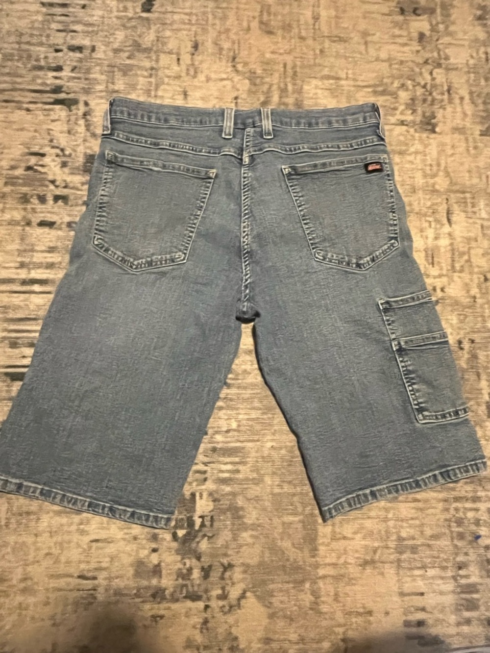 Dickies VTG Carpenter Denim Shorts Mens 33 Blue Workwear Utility Jean Shorts